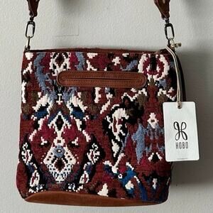 HOBO Gaby Tapestry Leather Trimmed Bucket Crossbody